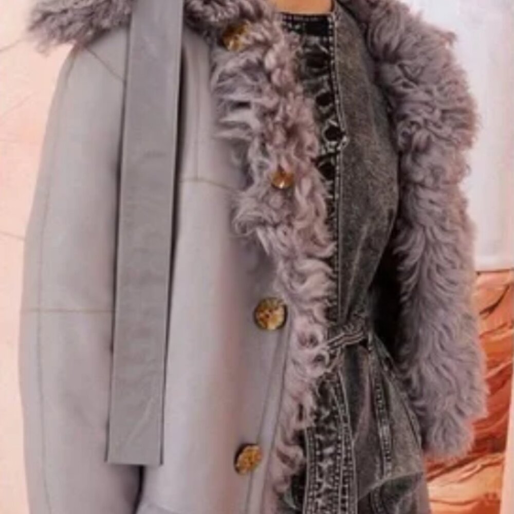Ulla Johnson Eugenia Reversible Shearling/Leather Jacket - Picture 4 of 9